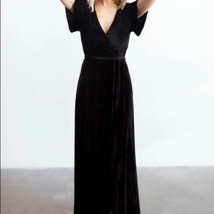 Baltic Born Andi Ribbed Velvet Wrap Dress